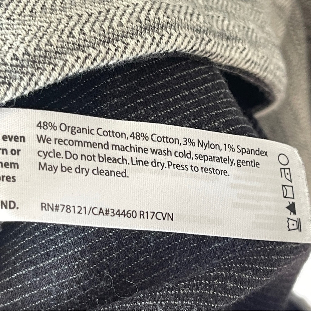 Eileen Fisher Chevron Gray Jacket button up Medium cotton button up office - Picture 8 of 8